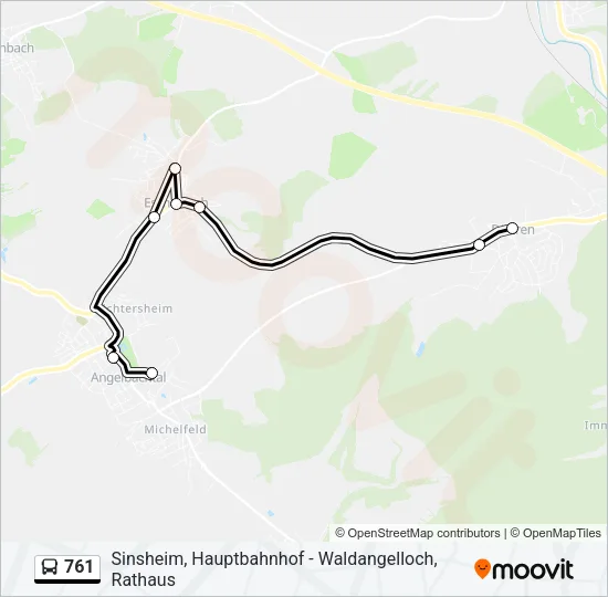 761 Bus Line Map