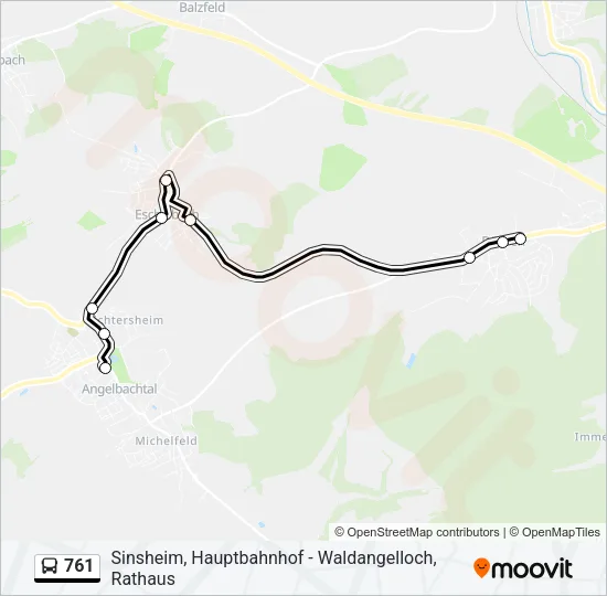 761 Bus Line Map
