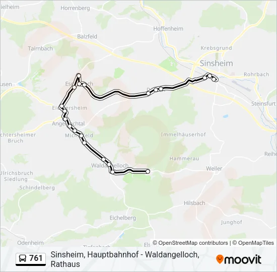 761 Bus Line Map