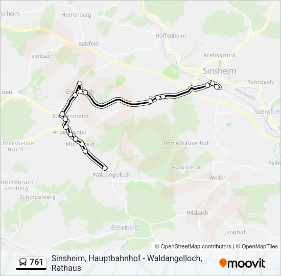 761 Bus Line Map