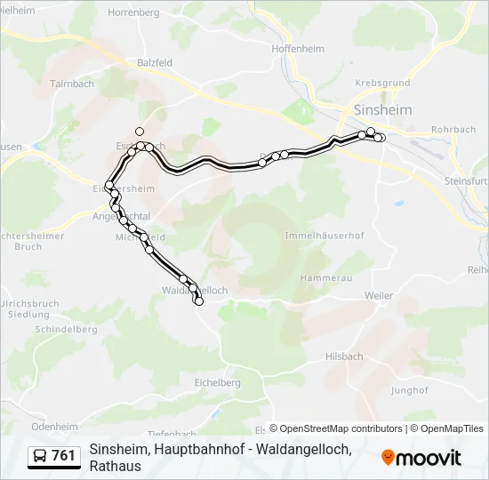 761 Bus Line Map