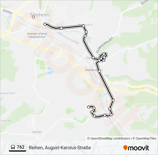 762 Bus Line Map