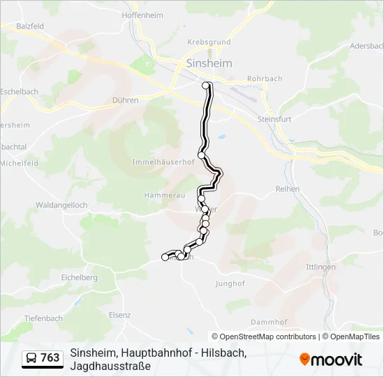 763 Bus Line Map