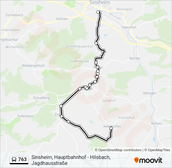 763 Bus Line Map
