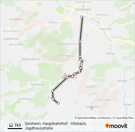 763 Bus Line Map