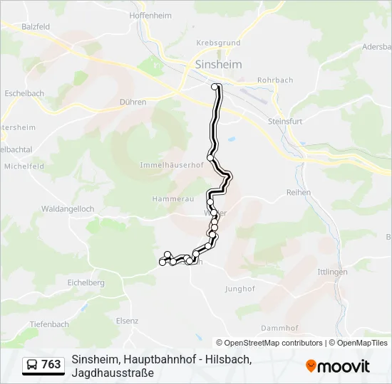 763 Bus Line Map