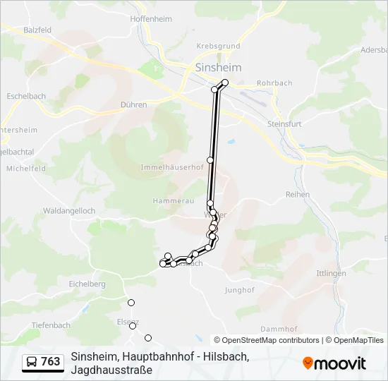 763 Bus Line Map