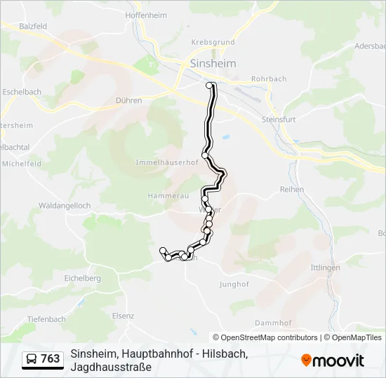 763 Bus Line Map