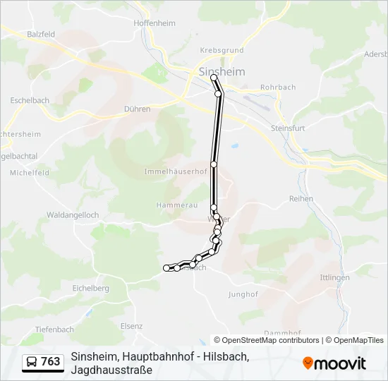 763 Bus Line Map