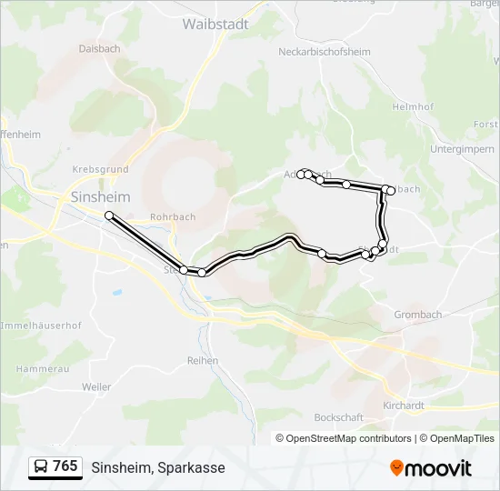 765 Bus Line Map