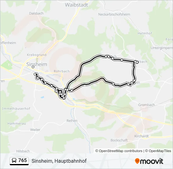 765 Bus Line Map