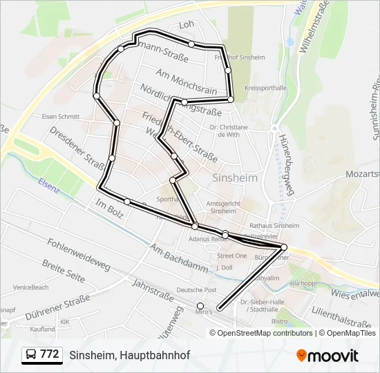 772 Bus Line Map