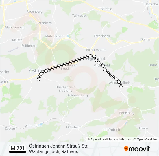 791 Bus Line Map