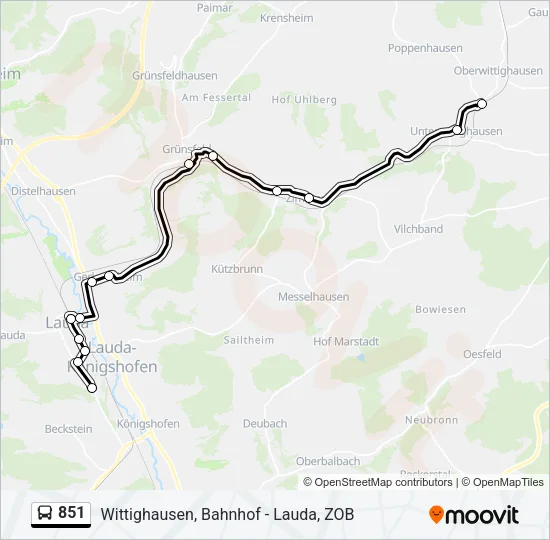 851 Bus Line Map