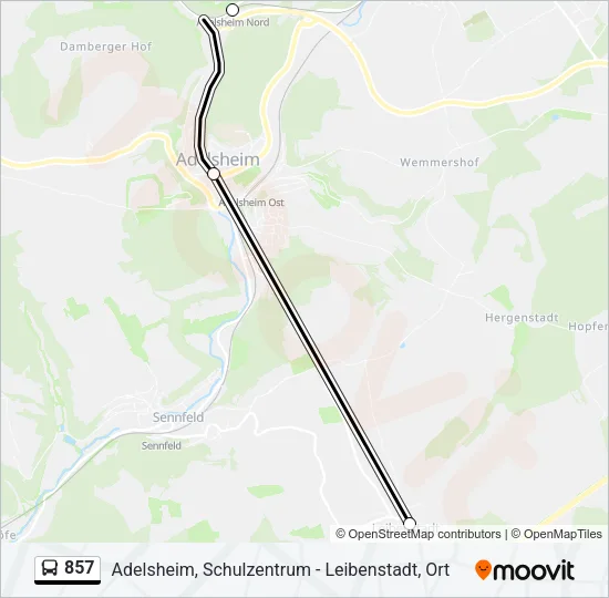 857 Bus Line Map