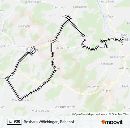 930 Bus Line Map