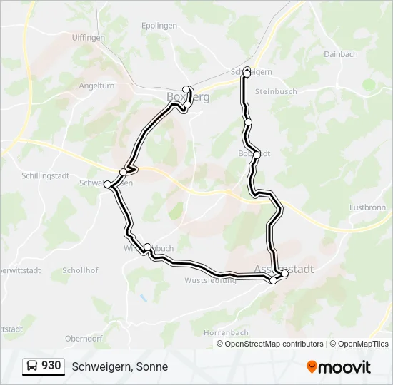930 Bus Line Map
