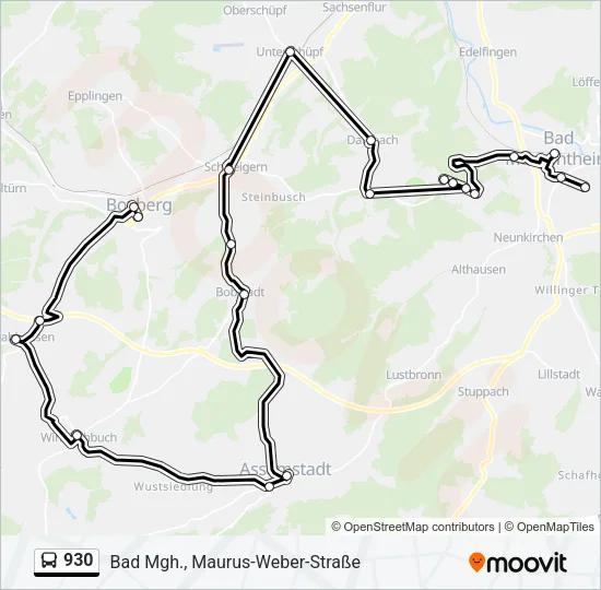930 Bus Line Map