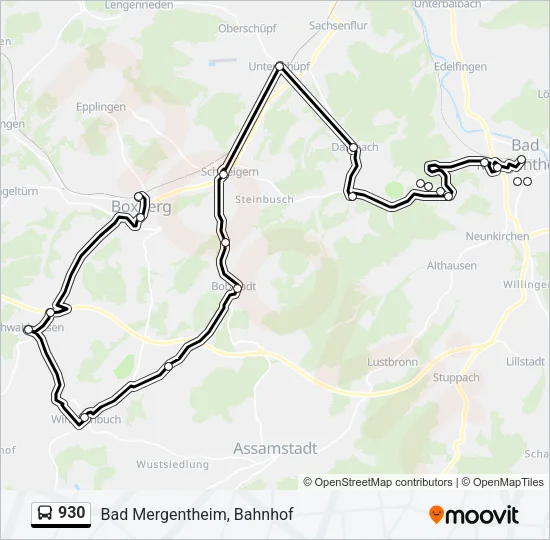 930 Bus Line Map