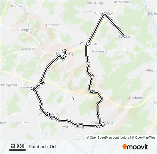 930 Bus Line Map