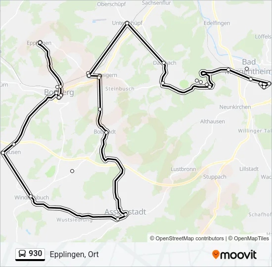 930 Bus Line Map