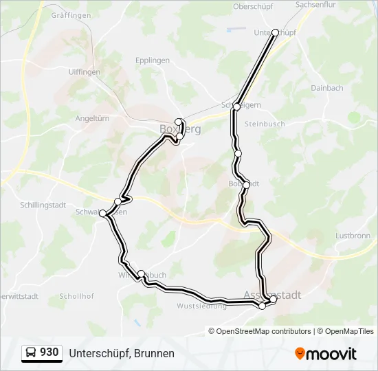 930 Bus Line Map