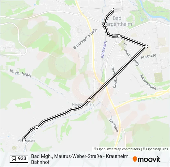 933 Bus Line Map