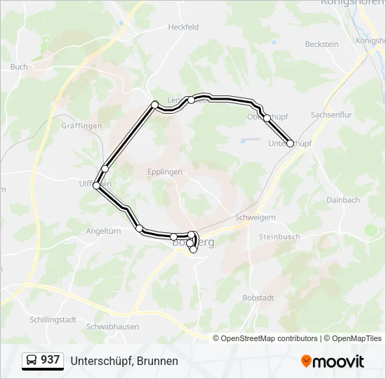 937 Bus Line Map