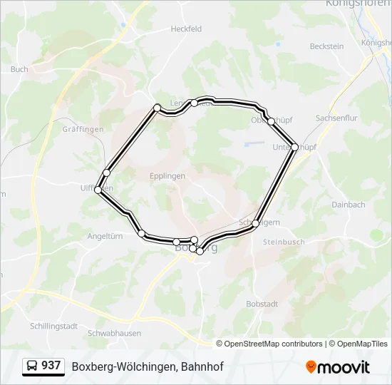 937 Bus Line Map