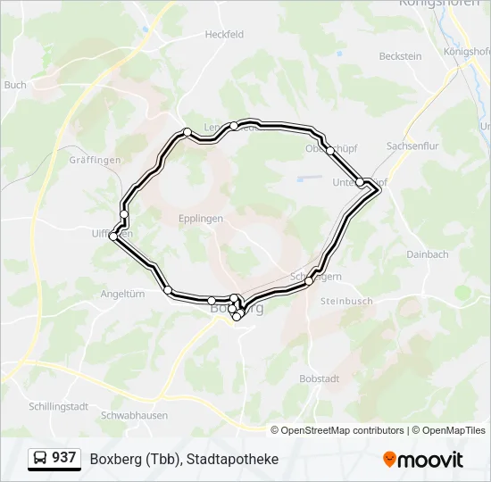 937 Bus Line Map