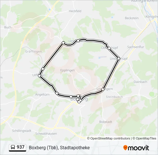 937 Bus Line Map