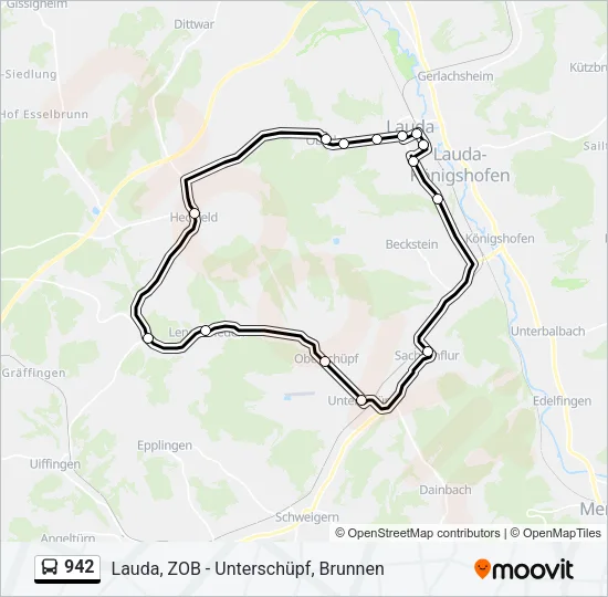 942 Bus Line Map