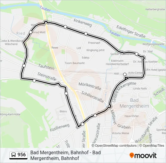 956 Bus Line Map