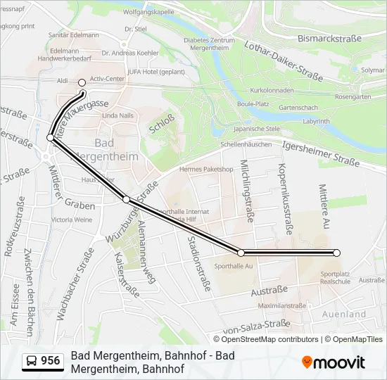 956 Bus Line Map