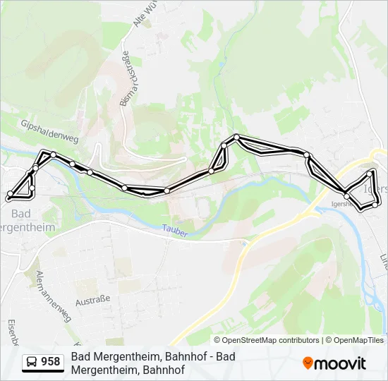 958 Bus Line Map