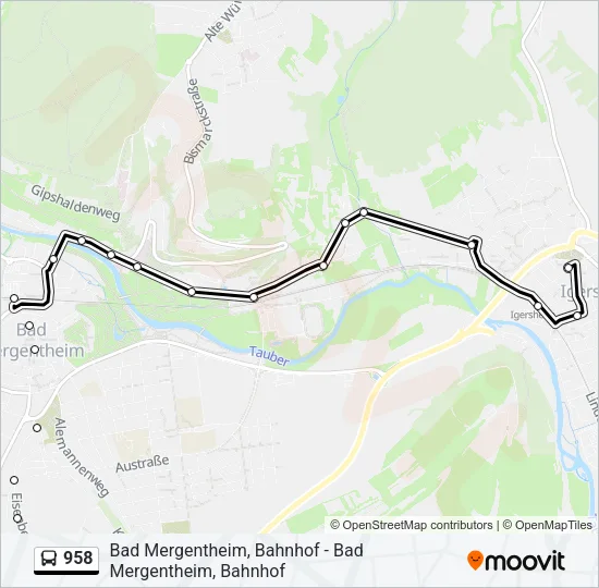958 Bus Line Map