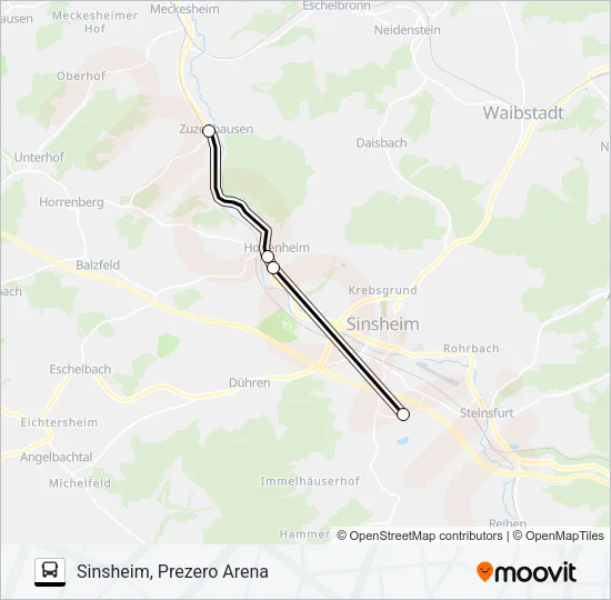 Автобус ZUSATZVERKEHR: карта маршрута