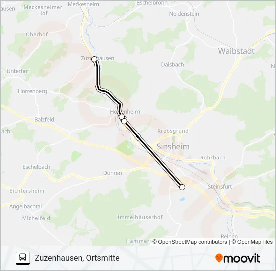 Автобус ZUSATZVERKEHR: карта маршрута