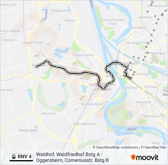 RNV 4 Light Rail Line Map