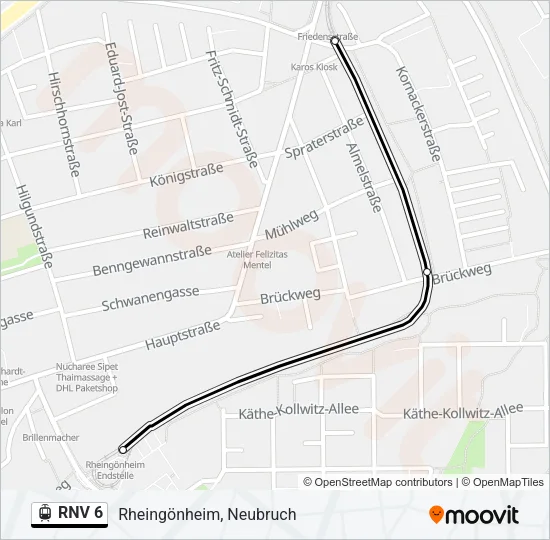 RNV 6 Light Rail Line Map