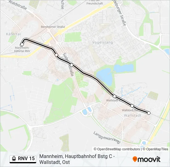 RNV 15 Light Rail Line Map