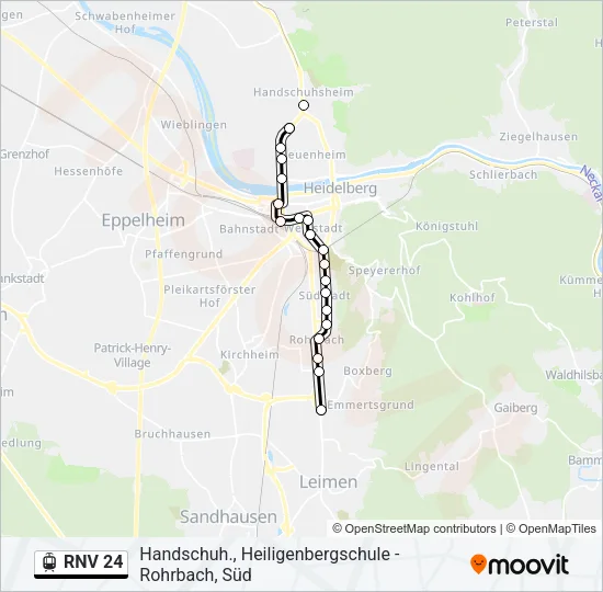 RNV 24 Light Rail Line Map