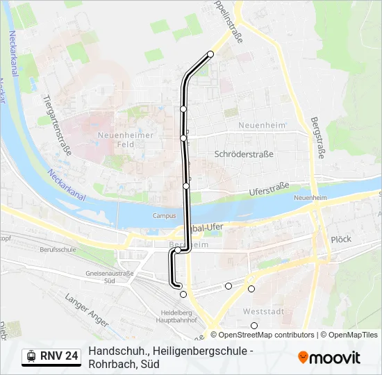 RNV 24 Light Rail Line Map