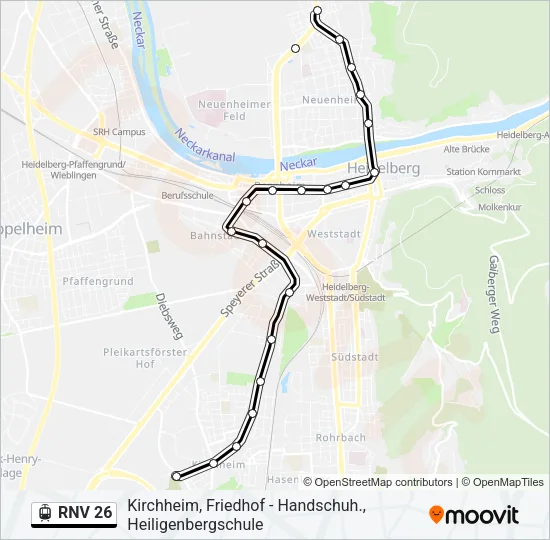 RNV 26 Light Rail Line Map