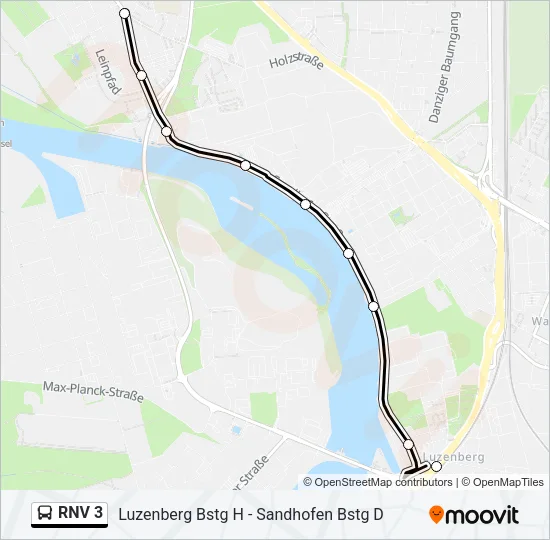 RNV 3 Bus Line Map