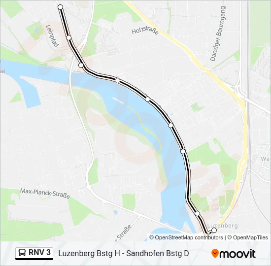 RNV 3 Bus Line Map