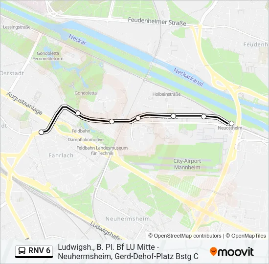 RNV 6 Bus Line Map