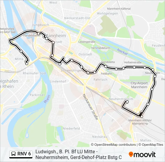 RNV 6 Bus Line Map