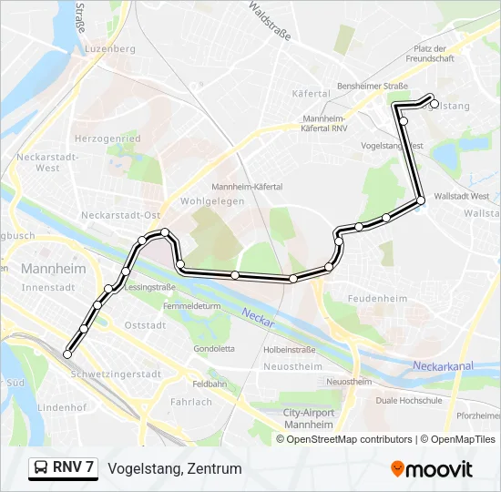 RNV 7 Bus Line Map