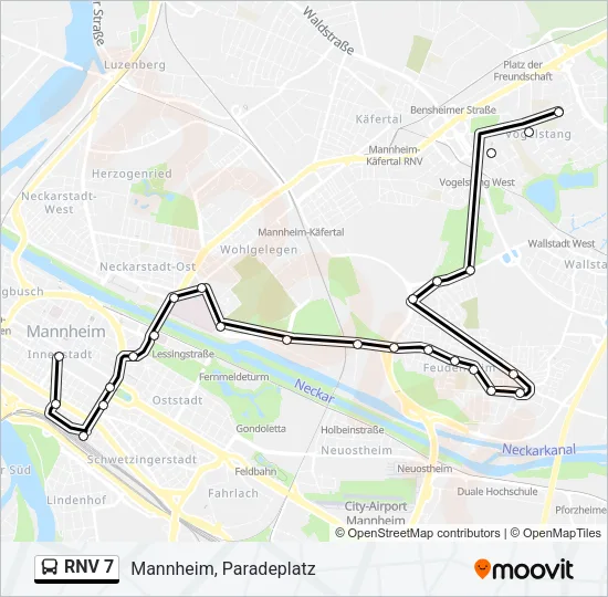 RNV 7 Bus Line Map